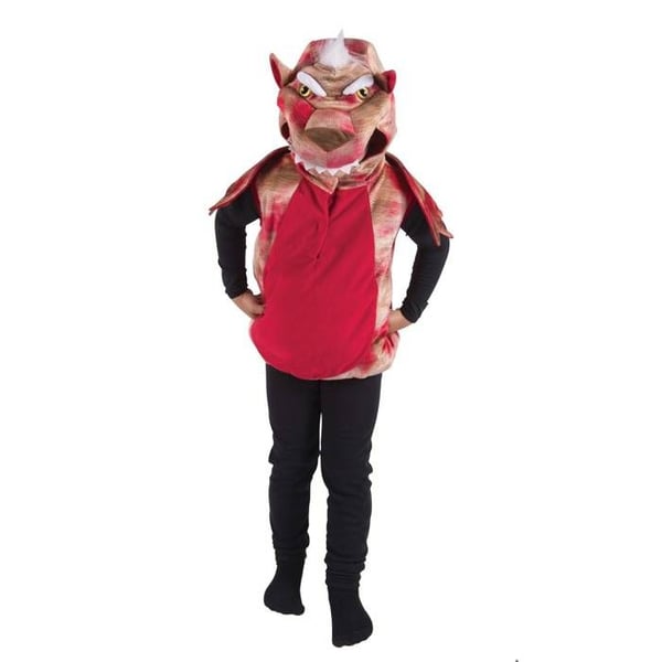 Barnkostym - Drak PtitClown - Röd - Huvtröja - Vingar bak