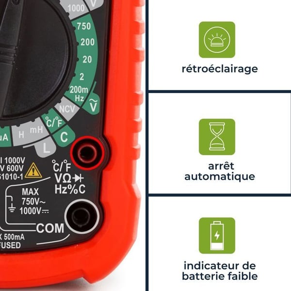 True RMS Shockproof Industrial Digital Multimeter - Kat