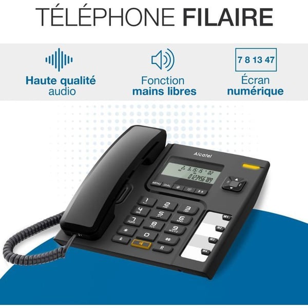 Kontorstelefon - ALCATEL - T56 - Trådbunden - Högtalarfunktion Ja - VoIP-stöd