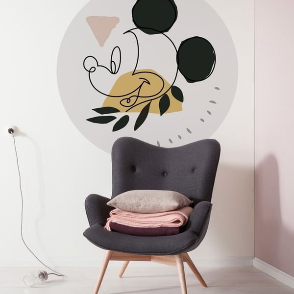 Komar Digitalt Fototapet Non-Woven Disney Mickey Konst 125 x 125 cm Gigantisk Klistermärke