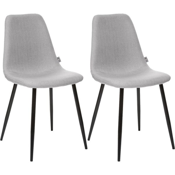 Set med 2 stolar i vintagestil med svarta metallfötter "Nathalia" Atmosphera - Grå