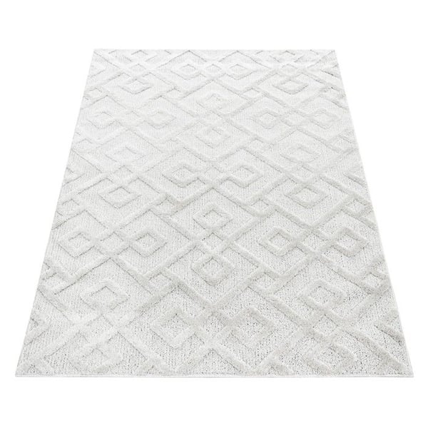Matta - MELIS HOME - Geometrisk design - Kräm - 60x110 cm - Långt hår