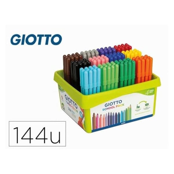Färgpennor - Giotto Turbo Color - 144-pack - Spets 2,8 mm - Vattenbaserat, tvättbart bläck