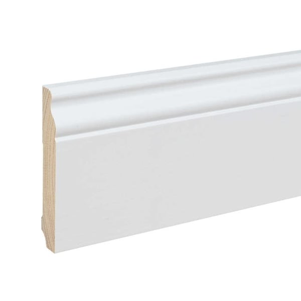 PROVISTON Louis XV-stil Gjuten sockel 16 x 96 x 2400 mm i vitmålat massivt trä