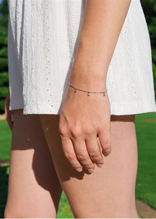 Armband - AGATO - AGB772/21 - Rhodiumbelagt silver - Kubisk zirkon - Justerbar längd 17-21 cm