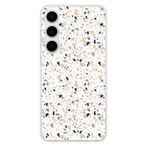 Tryckt silikonfodral som är kompatibelt med Samsung Galaxy S24 FE Terrazzo färg