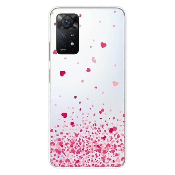 Silicone-fodral - Kompatibel med Xiaomi Redmi Note 11 Pro Plus 5G - design med rosa hjärt-konfetti