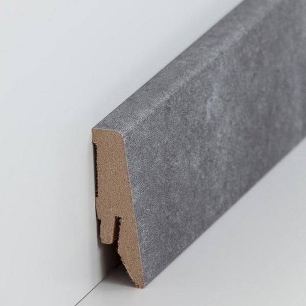 PROVISTON MDF-sockel 18 x 58 x 2500 mm basalt för att limma, klämma, skruva &amp; spikbelagd MDF-kärna 12,5 meter | 5 stycken
