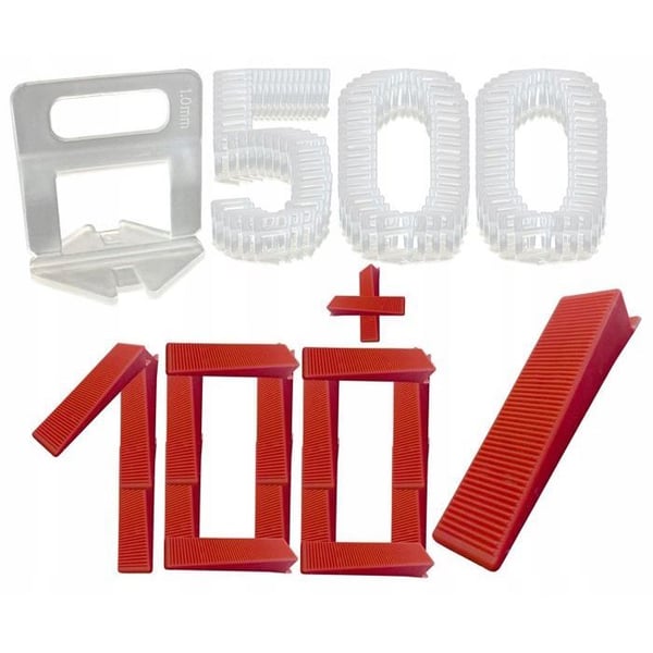 Kakelutjämningskit - Utan märke - 500 klipp 1 mm 100 distanser - Enkel montering precision 5 till 12 mm