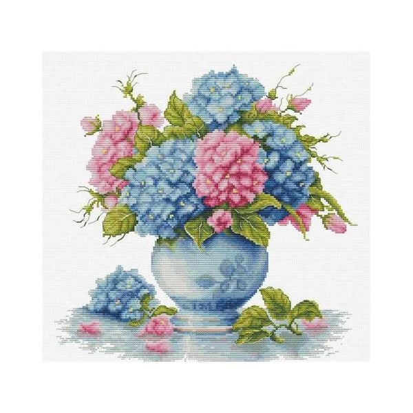 Broderi-kit Luca-S Vase med Hortensia