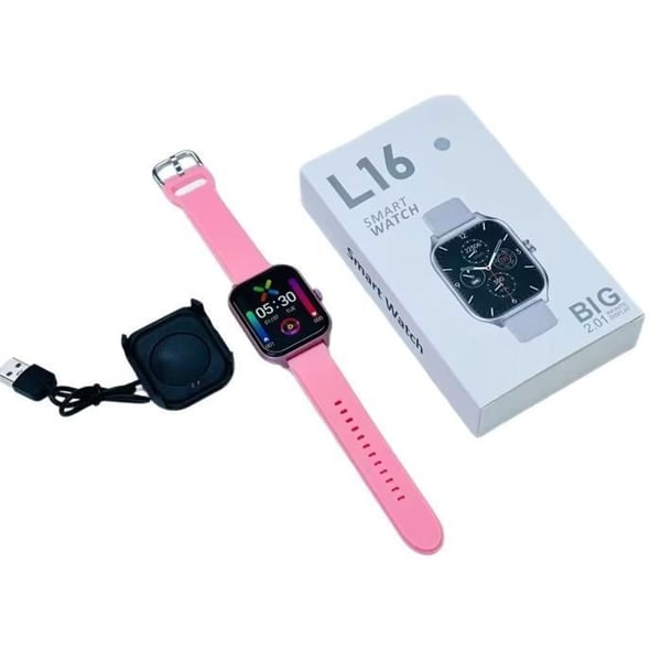 Montre Connectée L16, Sport Smartwatch Bluetooth Samtal, Skärm 2,01” HD, Multisport, Kompatibel med Android iOS