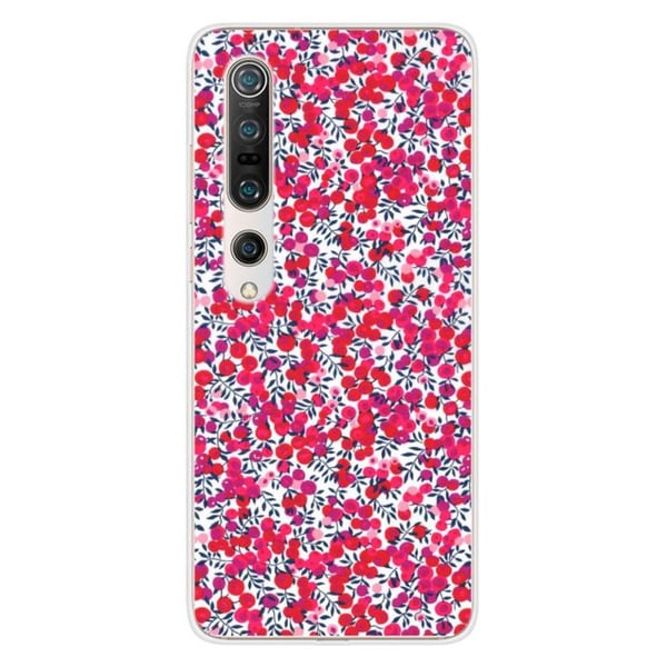 1001Coques - Silikonfodral kompatibelt med Xiaomi Mi 10 Mi 10 Pro - Liberty Wiltshire röd mönster - Originaldesign tryckt i Frankrike