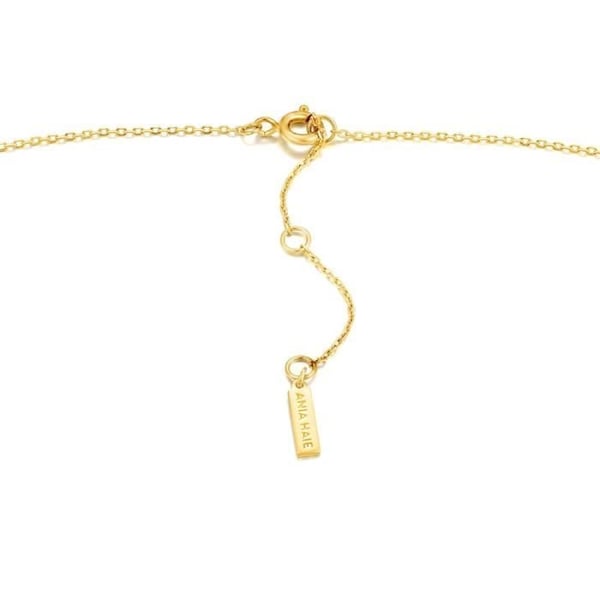 Ania Loi Haie silverhalsband 925m 14k guldpläterad samling Glow Getter form och cubic zirconia kedja