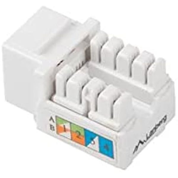 Accessoarer - LANBERG - Keystone Cat.5e UTP RJ45 90° - Honkontakt - U/UTP - Kaliber AWG 22/26