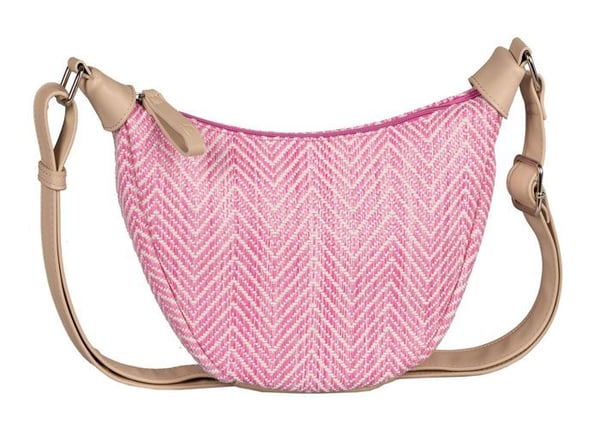 Axelväska - TOM TAILOR - Liriel Summer Cross Bag M - Rosa och vit - Polyester - 28x14x10 cm
