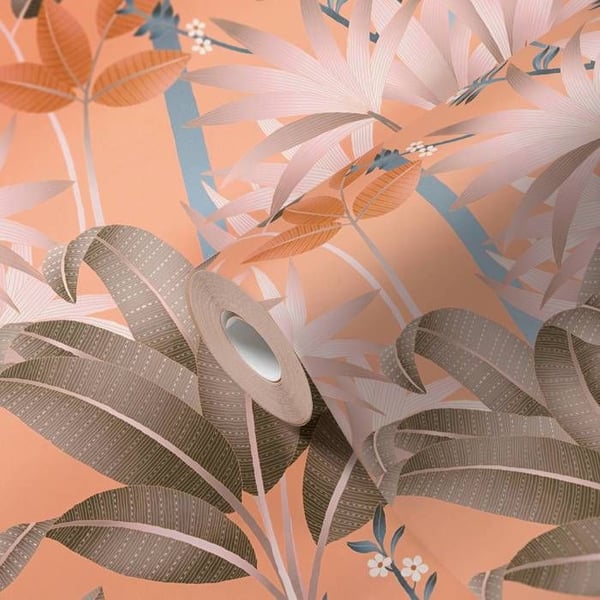 A.S. Création AP ARCADE 391722 non-woven tapet blommor floral 10.05 x 0.53 m orange vardagsrum sovrum kontor