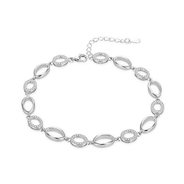 Armband - AGATO - AGB775/21 - Rhodinerad silver - Kubisk zirkon - Justerbar längd 17-21 cm