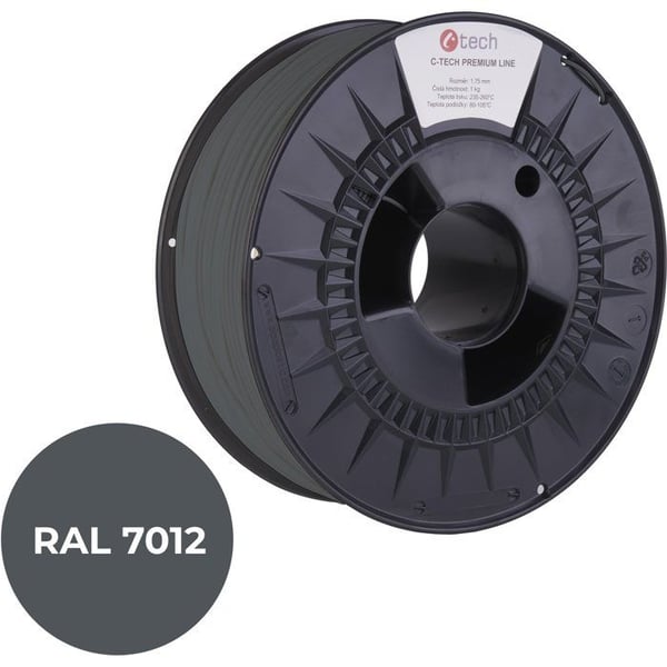 Filament ABS - C-TECH - PREMIUM LINE - Basaltgrå RAL7012 - 1,75 mm - 1 kg - FDM