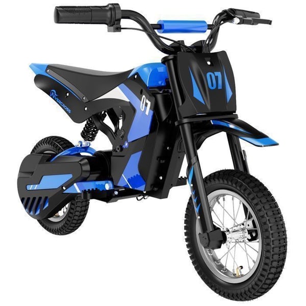 Elcykel för barn EVERCROSS TECH Blå, 350W, 3 Hastigheter 8-25KM/H, 12'' terrängdäck, Räckvidd 15 km, Superpresent