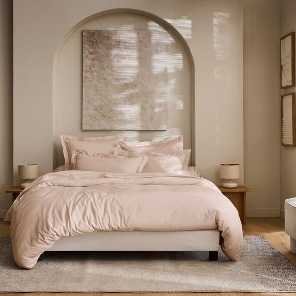 Sängöverkast "Prestige" 100% Satin av kammad bomull 120 trådar/cm² Ren bomull - Prestige Rosé Blush - Sängöverkast 260 x 240