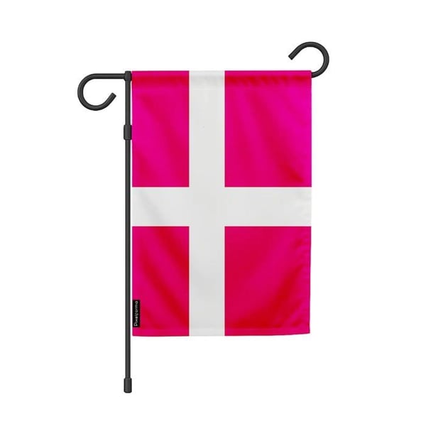 Danmarks Trädgårdsflagga – 32 x 47,5 cm – Hållbar Polyester – Horisontellt Format – Utomhus – Pixelforma