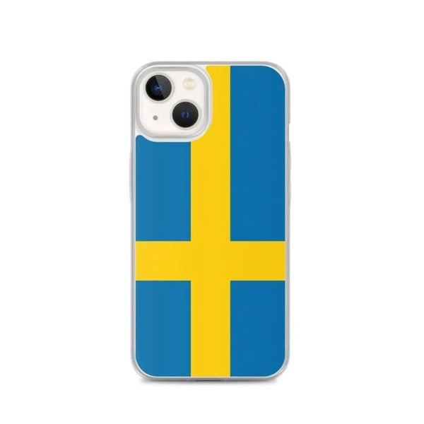 Mobilskydd – Sveriges flagga – Kompatibel med iPhone 13 – Flexibilitet – Slitstarkt och Stötsäkert - Silikon - Pixelforma