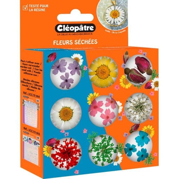 Torkade blommor - Kleopatra - Sortiment 9 krukor - 21 delar - Naturligt material - Dekorativt