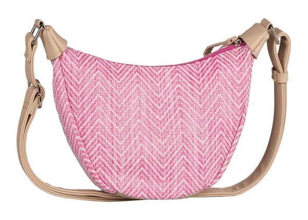 Axelväska - TOM TAILOR - Liriel Summer Cross Bag M - Rosa och vit - Polyester - 28x14x10 cm
