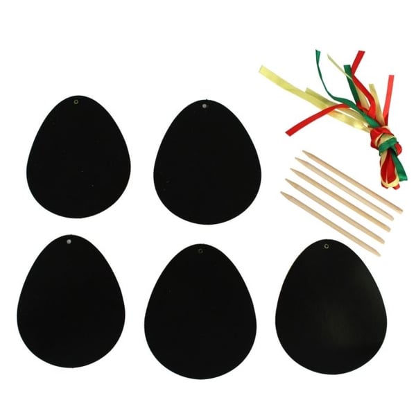 Påskägg att skrapa - MEGACREA DIY - Paket om 5 - Flerfärgad - 11x9,5 cm