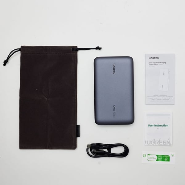 Extern batteri - UGREEN - 20,000 mAh - 100W - Version 2 - Grå