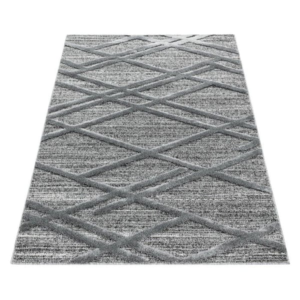 Matta - AYYILDIZ - Design med kort lugg - 140x200 cm - Mönster Rutmönster 3-D - Inomhus
