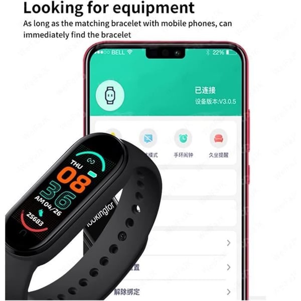 M6 Smart Watch Män och kvinnor Fitness Sport Smart Watch Bluetooth Musik Fotografi Smart Watch [u768]