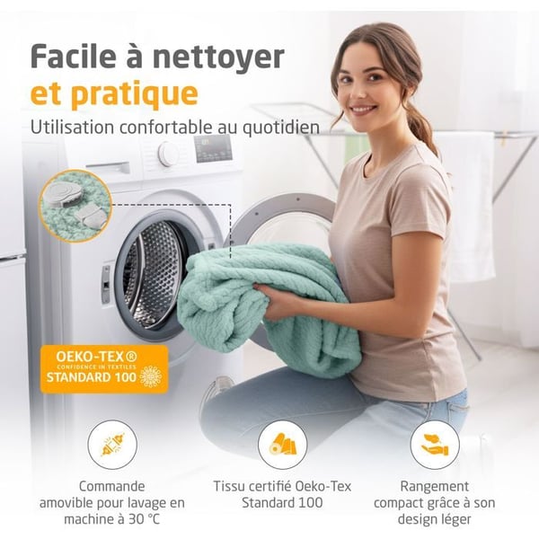 Vändbar värmefilt - MEDISANA - HB 417 - 120 W - 9 inställningar - 180 x 130 cm - Grön