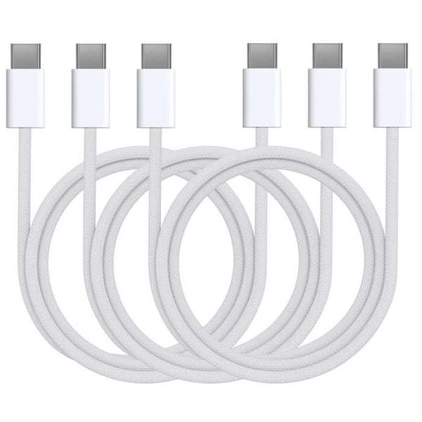 Lot 3 USB-C-kablar för iPad Air 11" 2024 / iPad Air 13" 2024 / iPad Pro 11" 2024 / iPad Pro 13" 2024 - Flätad nylon 1m