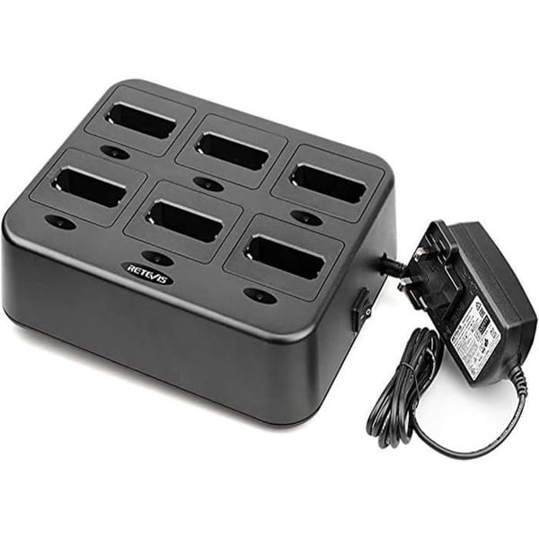Retevis RT622/RB619 Walkie-Talkie Laddare, Snabbladdning, Sexvägs Laddare för Retevis RT622 RB619 Tvåvägs Radio (1 Styck)