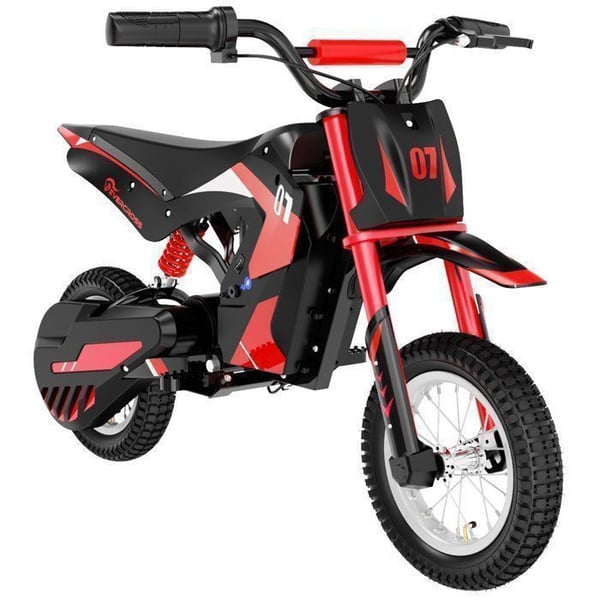 Barnens elmotorcykel EVERCROSS TECH Röd, 350W, 3 Hastigheter 8-25KM/H, 12’’ terrängdäck, Räckvidd 15 km, Superpresent
