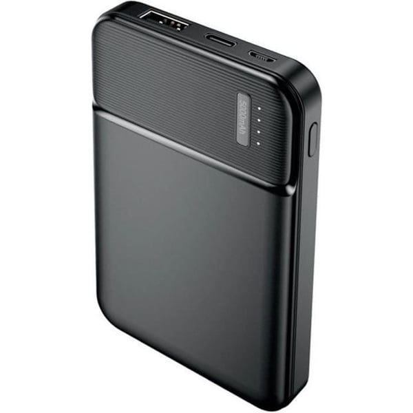 Backup-batteri 5000mAh USB-utgång 2,4A Kompakt och lätt Maxlife Svart