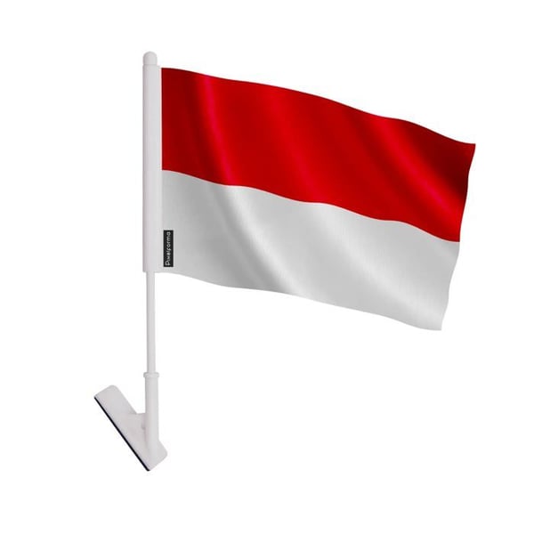 Adhesivflagga Monaco – 14 x 21 cm – Mjuk polyester – Lätt att klistra – 1 styck – Pixelforma