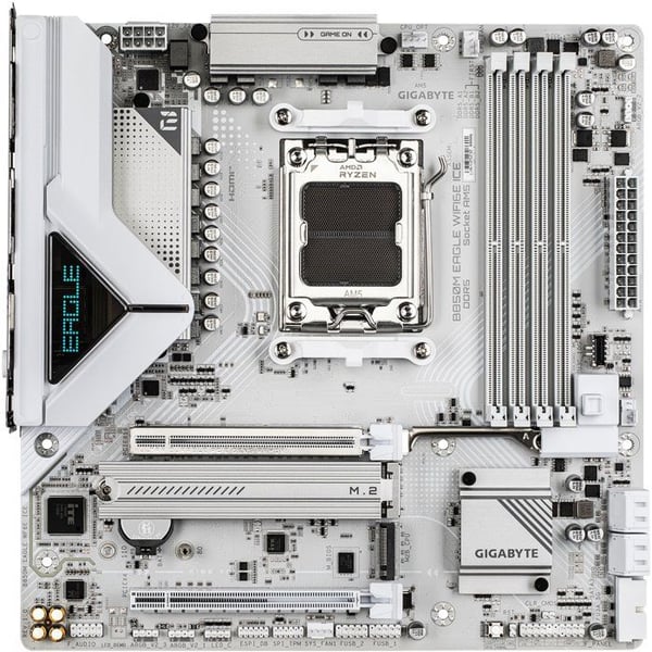 Moderkort - GIGABYTE - B850M EAGLE WF6E ICE - Format Micro-ATX - Chipset AMD B850 - DDR5 & PCIe 5.0 - WiFi 6E
