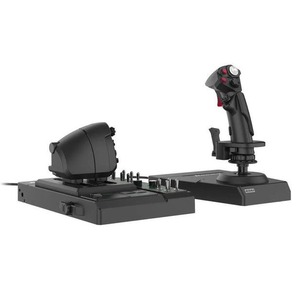Flygsystem och HOTAS-stöd för PC - Hori - Dubbelkontroll med roderfunktion - 200 konfigurerbara funktioner - Svart
