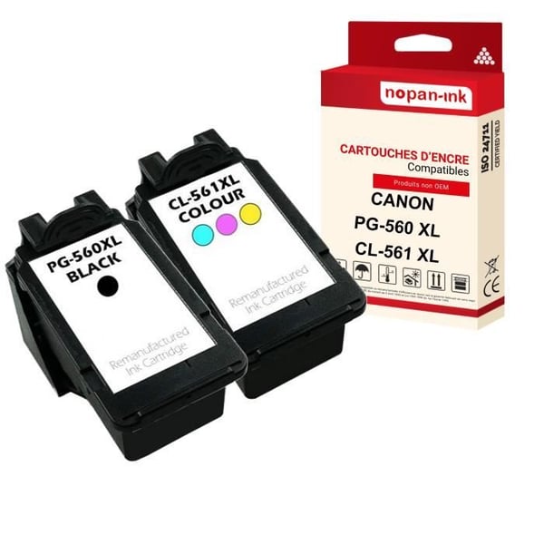 NOPAN-INK - x2 Patroner CANON PG 560 XL CL 561 XL kompatibla