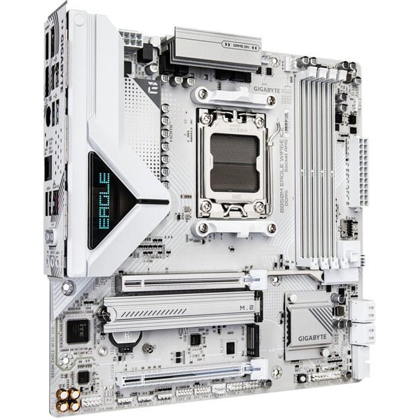 Moderkort - GIGABYTE - B850M EAGLE WF6E ICE - Format Micro-ATX - Chipset AMD B850 - DDR5 & PCIe 5.0 - WiFi 6E