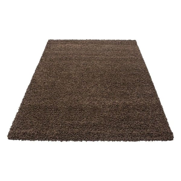 Ayyildiz - Tapis Shaggy lång lugg unik färg BRUNT - (80x250 cm)