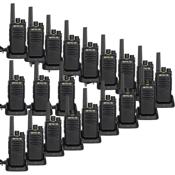 Retevis RT668 Talkie Walkie, PMR446 Återuppladdningsbar, Tyst VOX, Nödradio 2 Vägar Professionell för Hotell, Skola (20 stycken)