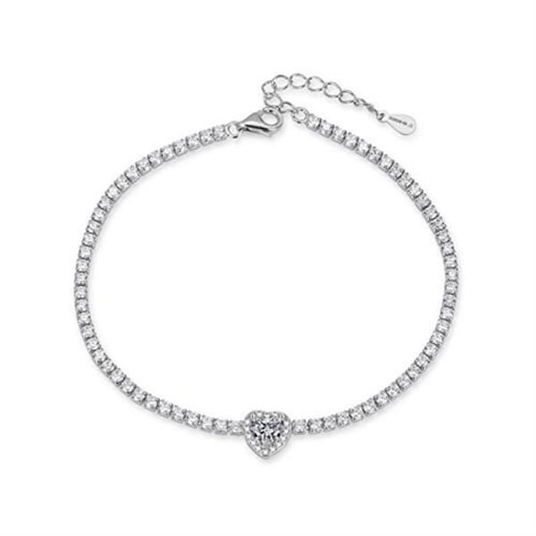 Armband - AGATO - AGB773/21 - Silver 925/1000 - Kubiska Zirkon - Längd 17 cm + 4 cm