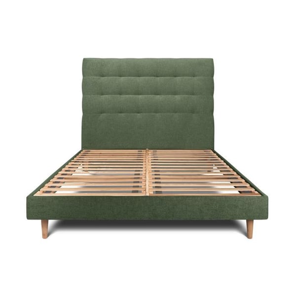 Lit - SOMMEIL DE PLOMB - 200x200cm - Klädd sänggavel - Sängbotten kit - Olivgrön