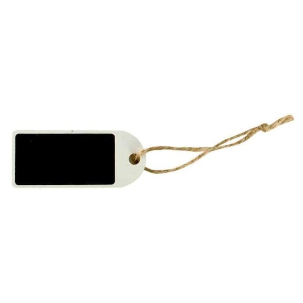 MégaCréa DIY - Etikett Tags svart tavla rektangel vit 7 cm 3 stycken