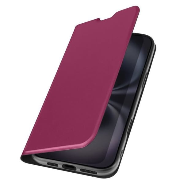 Fodral till iPhone 16 Plus - AVIZAR - Soft touch - Korthållare - Videostöd - Röd