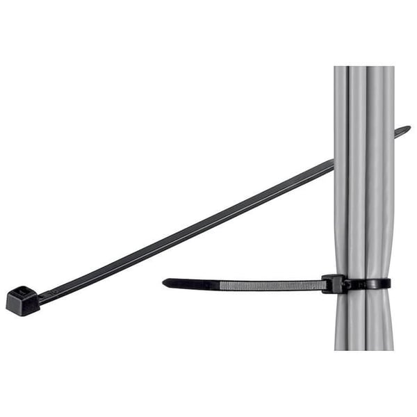 Kopplingar - FIXPOINT - Förpackning om 100 - Väderbeständig nylon - 280 x 4,8 mm - Svart