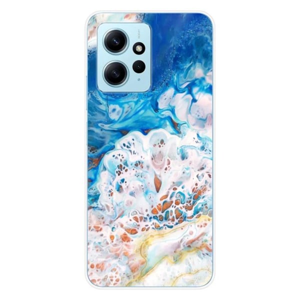 Tryckt silikonfodral som är kompatibelt med Xiaomi Redmi Note 12 4G Ocean marmor